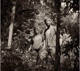 Jan and Mick in a Garden at Gilling 2015, Gelatin silver print